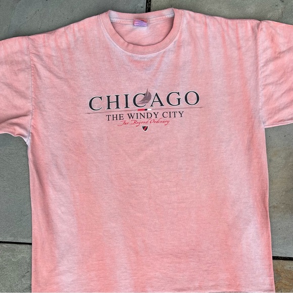 Overdyed Chicago Windy City Short Sleeve T-Shirt Upcycled - Picture 4 of 7